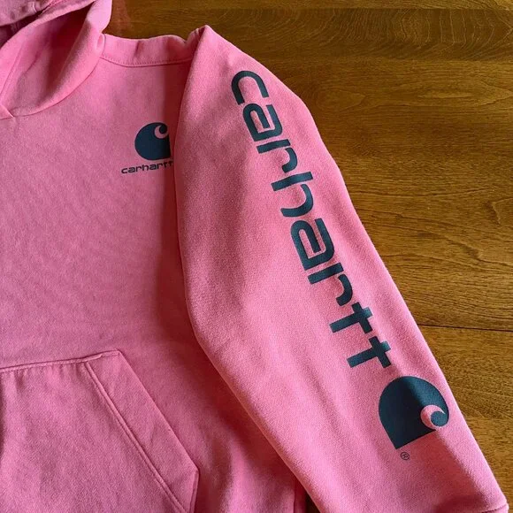 Carhartt pink logo hoodie 7 - Picture 4 of 12